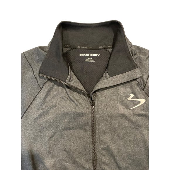 NWT Beachbody Men's Energy Training Jacket Black Heather Zip Up sz Medium - Picture 2 of 7